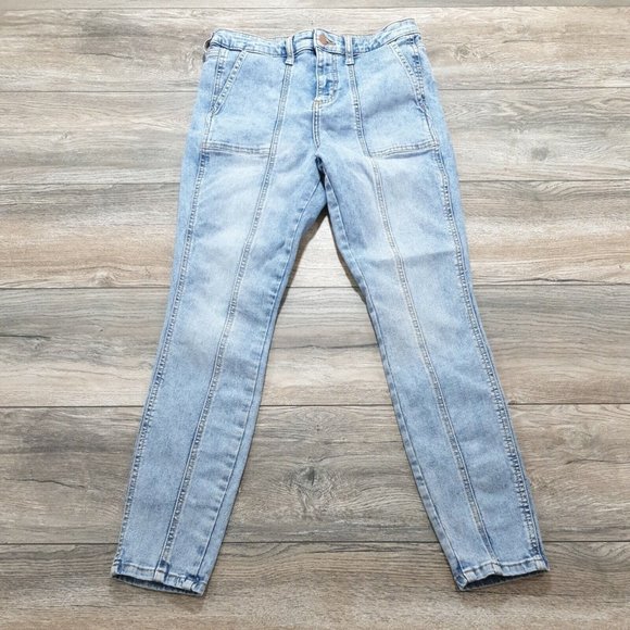 Universal Thread Size 6 Women Youth 28" Waist Denim Jeans Light Wash Skinny Blue - Picture 1 of 12